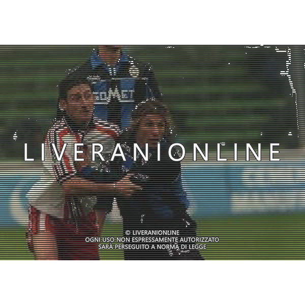 24-10-1999 BERGAMO CAMPIONATO DI CALCIO SERIE B ATALANTA-PISTOIESE 3-1 NELLA FOTO FILIPPO MEDRI E CLAUDIO CANIGGIA AG ALDO LIVERANI SAS