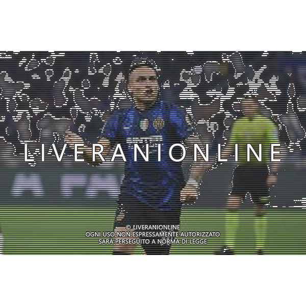Lautaro Martinez (Inter) esulta dopo il gol dell\'1 a 0 Inter vs Milan Coppa Italia Frecciarossa - semifinale gara di ritorno Milano 19-04-2022 Stadio Giuseppe Meazza - San Siro foto Roberto Garavaglia/ag. Aldo Liverani sas /AGENZIA ALDO LIVERANI SAS