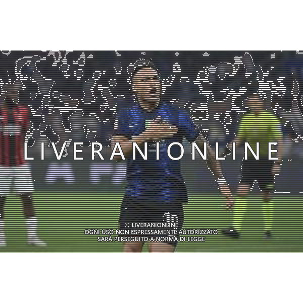 Lautaro Martinez (Inter) esulta dopo il gol dell\'1 a 0 Inter vs Milan Coppa Italia Frecciarossa - semifinale gara di ritorno Milano 19-04-2022 Stadio Giuseppe Meazza - San Siro foto Roberto Garavaglia/ag. Aldo Liverani sas /AGENZIA ALDO LIVERANI SAS
