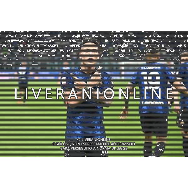 Lautaro Martinez (Inter) esulta dopo il gol dell\'1 a 0 Inter vs Milan Coppa Italia Frecciarossa - semifinale gara di ritorno Milano 19-04-2022 Stadio Giuseppe Meazza - San Siro foto Roberto Garavaglia/ag. Aldo Liverani sas /AGENZIA ALDO LIVERANI SAS
