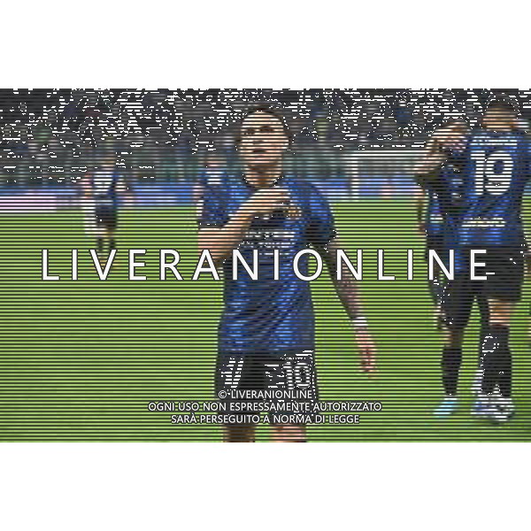 Lautaro Martinez (Inter) esulta dopo il gol dell\'1 a 0 Inter vs Milan Coppa Italia Frecciarossa - semifinale gara di ritorno Milano 19-04-2022 Stadio Giuseppe Meazza - San Siro foto Roberto Garavaglia/ag. Aldo Liverani sas /AGENZIA ALDO LIVERANI SAS