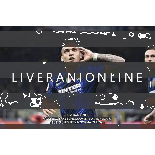 Lautaro Martinez (Inter) esulta dopo il gol del 2 a 0 Inter vs Milan Coppa Italia Frecciarossa - semifinale gara di ritorno Milano 19-04-2022 Stadio Giuseppe Meazza - San Siro foto Roberto Garavaglia/ag. Aldo Liverani sas /AGENZIA ALDO LIVERANI SAS