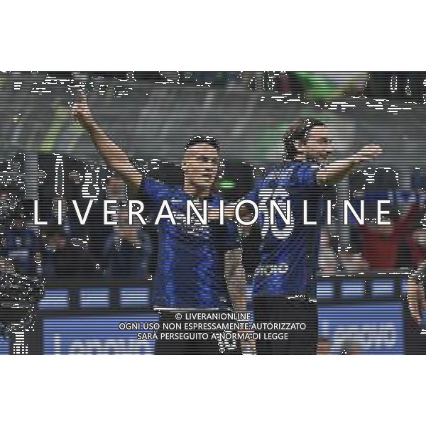 esultanza Inter dopo il gol del 2 a 0 Lautaro Martinez Inter vs Milan Coppa Italia Frecciarossa - semifinale gara di ritorno Milano 19-04-2022 Stadio Giuseppe Meazza - San Siro foto Roberto Garavaglia/ag. Aldo Liverani sas /AGENZIA ALDO LIVERANI SAS