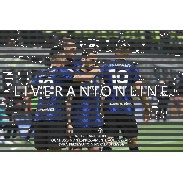esultanza Inter dopo il gol del 2 a 0 Lautaro Martinez Inter vs Milan Coppa Italia Frecciarossa - semifinale gara di ritorno Milano 19-04-2022 Stadio Giuseppe Meazza - San Siro foto Roberto Garavaglia/ag. Aldo Liverani sas /AGENZIA ALDO LIVERANI SAS