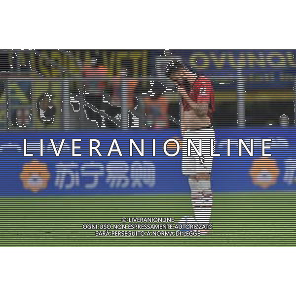 delusione Olivier Giroud (Milan) dopo il gol del 2 a 0 Inter Inter vs Milan Coppa Italia Frecciarossa - semifinale gara di ritorno Milano 19-04-2022 Stadio Giuseppe Meazza - San Siro foto Roberto Garavaglia/ag. Aldo Liverani sas /AGENZIA ALDO LIVERANI SAS