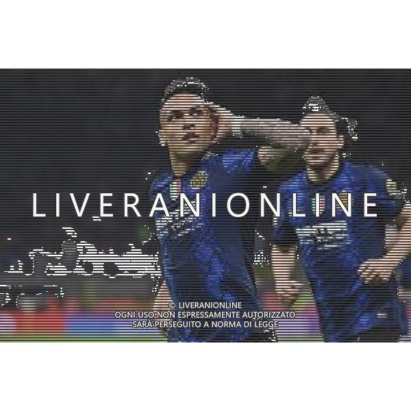 Lautaro Martinez (Inter) esulta dopo il gol del 2 a 0 Inter vs Milan Coppa Italia Frecciarossa - semifinale gara di ritorno Milano 19-04-2022 Stadio Giuseppe Meazza - San Siro foto Roberto Garavaglia/ag. Aldo Liverani sas /AGENZIA ALDO LIVERANI SAS