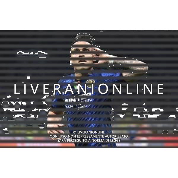 Lautaro Martinez (Inter) esulta dopo il gol del 2 a 0 Inter vs Milan Coppa Italia Frecciarossa - semifinale gara di ritorno Milano 19-04-2022 Stadio Giuseppe Meazza - San Siro foto Roberto Garavaglia/ag. Aldo Liverani sas /AGENZIA ALDO LIVERANI SAS
