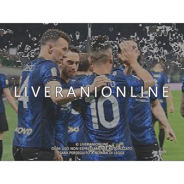 esultanza Inter dopo il gol dell\'1 a 0 Lautaro Martinez Inter vs Milan Coppa Italia Frecciarossa - semifinale gara di ritorno Milano 19-04-2022 Stadio Giuseppe Meazza - San Siro foto Roberto Garavaglia/ag. Aldo Liverani sas /AGENZIA ALDO LIVERANI SAS