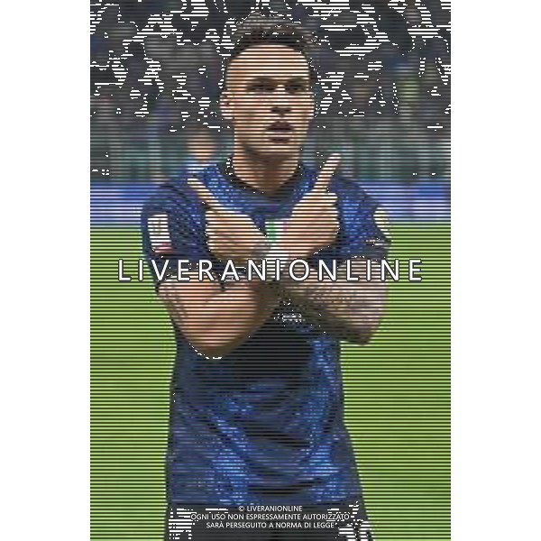 Lautaro Martinez (Inter) esulta dopo il gol dell\'1 a 0 Inter vs Milan Coppa Italia Frecciarossa - semifinale gara di ritorno Milano 19-04-2022 Stadio Giuseppe Meazza - San Siro foto Roberto Garavaglia/ag. Aldo Liverani sas /AGENZIA ALDO LIVERANI SAS