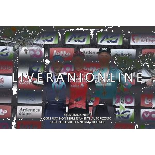 20-04-2022 La Fleche Wallonne; 2022, Bahrain - Victorious; 2022, Movistar; 2022, Bora - Hansgrohe; Teuns, Dylan; Valverde, Alejandro; Vlasov, Aleksandr; Huy; ©SIROTTI/AGENZIA ALDO LIVERANI SAS
