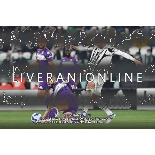 Torino 10.02.2022 Stadio Allianz Stadium ©Alessandro Falzone/Agenzia Aldo Liverani Juventus vs Fiorentina Semifinale di Coppa Italia Frecciarossa 2021/2022 Nella foto : Sofyan Amrabat-Alvaro Morata ©Falzone/AGENZIA ALDO LIVERANI SAS