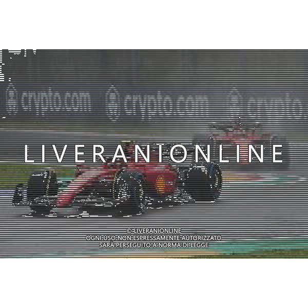 IMOLA 22 04 2022 AUTODROMO ENZO E DINO FERRARI GRAN PREMIO FORMULA 1 ROLEX GP DEL MADE IN ITALY E DELL\'EMILIA ROMAGNA NELLA FOTO CARLOS SAINZ E CHARLES LECLERC ©SANNA/AGENZIA ALDO LIVERANI SAS