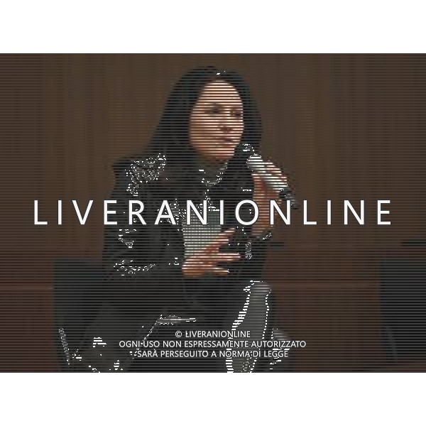 © TVRG Come si combatte la mafia nella foto Silvia Ebreul sceneggiatrice Milano 22-04-2022 Presso l\'auditorium Gaber di Palazzo Pirelli si e\' svolta l\'iniziativa dal titolo Come si combatte la mafia foto Roberto Garavaglia/ag. Aldo Liverani sas
