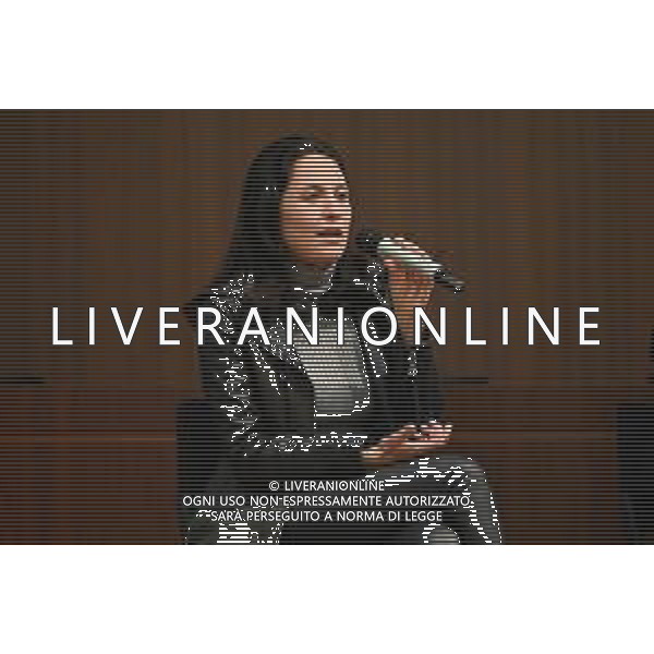 © TVRG Come si combatte la mafia nella foto Silvia Ebreul sceneggiatrice Milano 22-04-2022 Presso l\'auditorium Gaber di Palazzo Pirelli si e\' svolta l\'iniziativa dal titolo Come si combatte la mafia foto Roberto Garavaglia/ag. Aldo Liverani sas