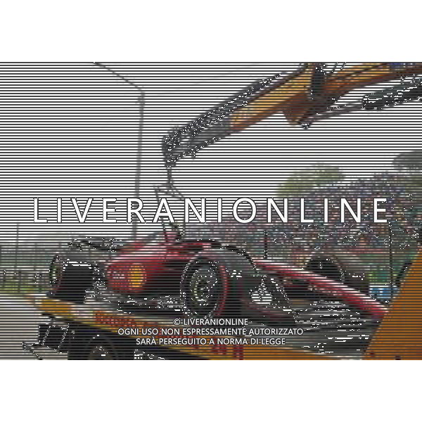 IMOLA 22 04 2021 AUTODROMO ENZO E DINO FERRARI GRAN PREMIO FORMULA 1 ROLEX MADE IN ITALY E DELL\'EMILIA ROMAGNA NELLA FOTO INCIDENTE DI CARLOS SAINZ ALLA RIVAZZA ©SANNA/AGENZIA ALDO LIVERANI SAS