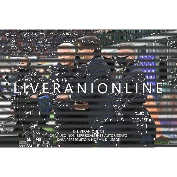 Jose\' Mourinho allenatore Roma e Simone Inzaghi allenatore Inter Inter vs Roma Campionato Serie A TIM - 34a giornata Milano 23-04-2022 Stadio Giuseppe Meazza - San Siro foto Roberto Garavaglia/ag. Aldo Liverani sas/AG ALDO LIVERANI SAS
