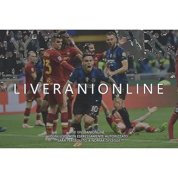 Lautaro Martinez (Inter) esulta dopo il gol del 3 a 0 Inter vs Roma Campionato Serie A TIM - 34a giornata Milano 23-04-2022 Stadio Giuseppe Meazza - San Siro foto Roberto Garavaglia/ag. Aldo Liverani sas/AG ALDO LIVERANI SAS