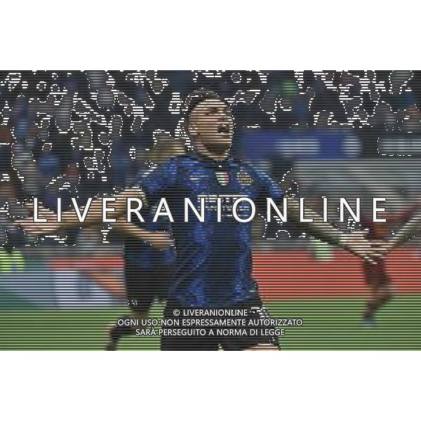 Lautaro Martinez (Inter) esulta dopo il gol del 3 a 0 Inter vs Roma Campionato Serie A TIM - 34a giornata Milano 23-04-2022 Stadio Giuseppe Meazza - San Siro foto Roberto Garavaglia/ag. Aldo Liverani sas/AG ALDO LIVERANI SAS