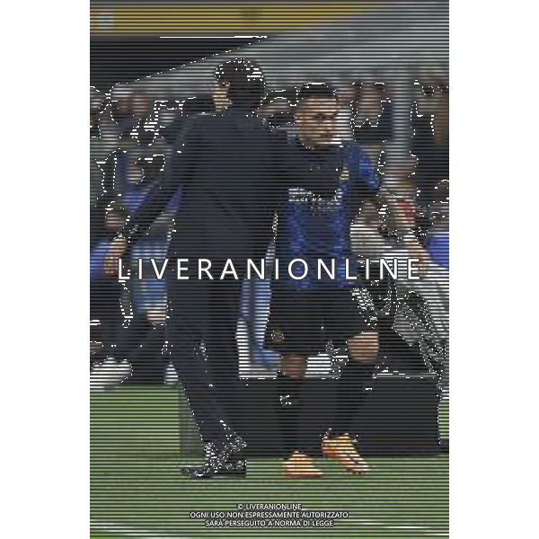 Simone Inzaghi allenatore Inter SX e Lautaro Martinez (Inter) DX Inter vs Roma Campionato Serie A TIM - 34a giornata Milano 23-04-2022 Stadio Giuseppe Meazza - San Siro foto Roberto Garavaglia/ag. Aldo Liverani sas