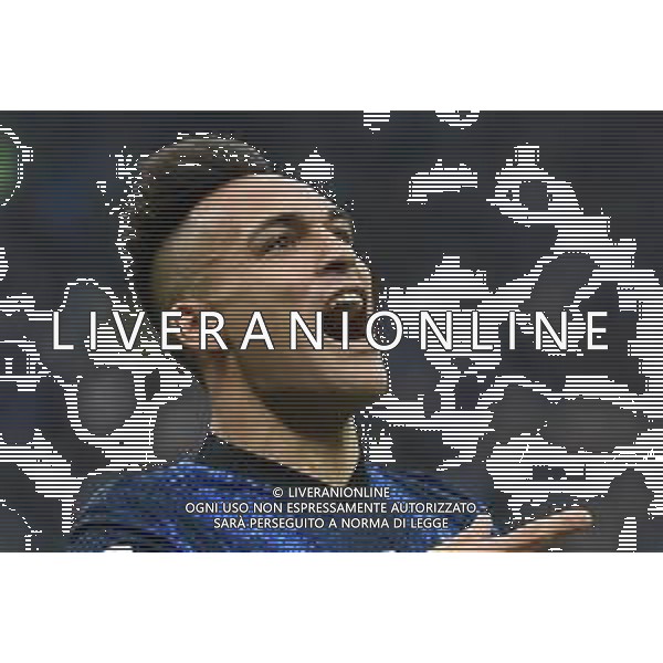 Lautaro Martinez (Inter) esulta dopo il gol del 3 a 0 Inter vs Roma Campionato Serie A TIM - 34a giornata Milano 23-04-2022 Stadio Giuseppe Meazza - San Siro foto Roberto Garavaglia/ag. Aldo Liverani sas