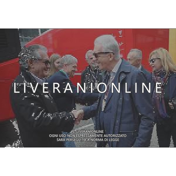 IMOLA 24-04-2022 GRAN PREMIO DI F.1 ROLEX GP DEL MADE IN ITALY E DELL\'EMILIA ROMAGNA NELLA FOTO DA X GIAN CARLO MINARDI PRESIDENTE DELL\'AUTODROMO "ENZO E DINO FERRARI" E PIERO LARDI FERRARI FIGLIO DELL\'ING. ENZO FERRARI NEL PADDOCK DELL\'AUTODROMO "ENZO E DINO FERRARI" ©SANNA/AGENZIA ALDO LIVERANI SAS