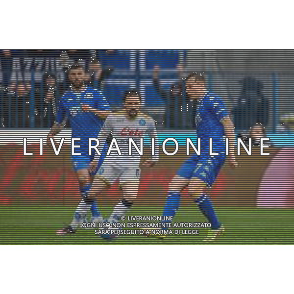 Fabio Fagiolini/LMedia - Empoli FC vs SSC Napoli - italian soccer Serie A match 2021/2022 April 24 2022 - Carlo Castellani stadium Empoli, Italy Empoli FC vs SSC Napoli Photo showing: Szymon Zurkowski (Empoli) fights for the ball against Mario Rui (Napoli) @Fabio Fagiolini/LiveMedia AG ALDO LIVERANI SAS