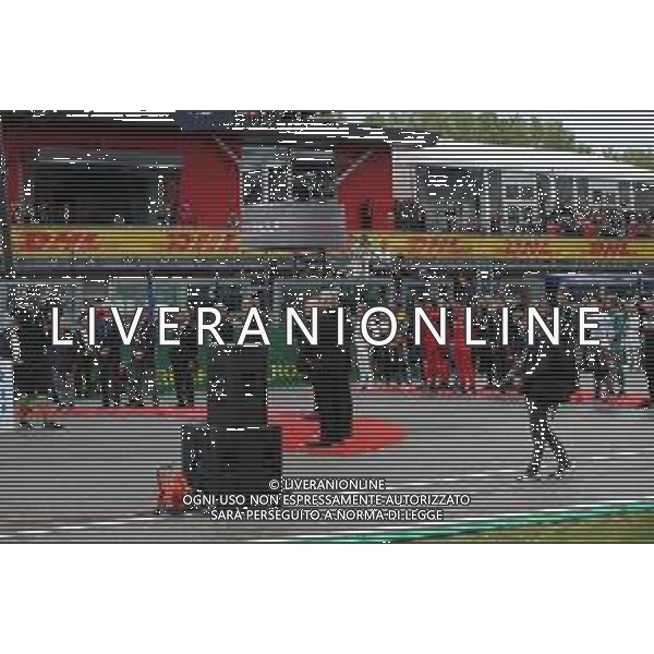 IMOLA 24-04-2022 GRAN PREMIO ROLEX GP DEL MADE IN ITALY E DELL\'EMILIA ROMAGNA NELLA FOTO PILOTI E AUTORITA\' DURANTE L\'INNO NAZIONALE ITALIANO PRIMA DELLA PARTENZA DELLA GARA ©SANNA/ AGENZIA ALDO LIVERANI SAS