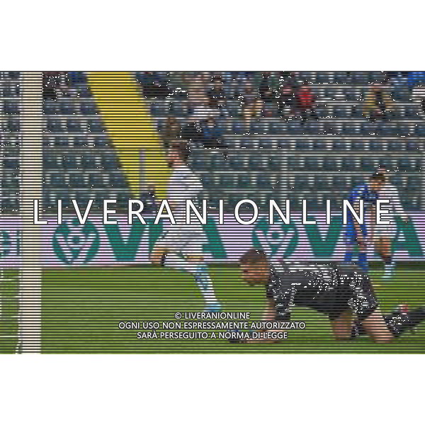 Fabio Fagiolini/LMedia - Empoli FC vs SSC Napoli - italian soccer Serie A match 2021/2022 April 24 2022 - Carlo Castellani stadium Empoli, Italy Empoli FC vs SSC Napoli Photo showing: Dries Mertens (Napoli) celebrates after scoring the 1-0 goal @Fabio Fagiolini/LiveMedia AG ALDO LIVERANI SAS