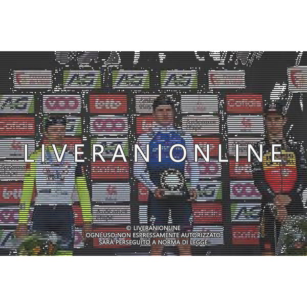 24-04-2022 Liege - Bastogne - Liege; 2022, Quick Step - Alpha Vinyl; 2022, Intermarche - Wanty Gobert; 2022, Jumbo - Visma; Evenepoel, Remco; Hermans, Quinten; Van Aert, Wout; Liegi; ©SIROTTI/ AGENZIA ALDO LIVERANI SAS