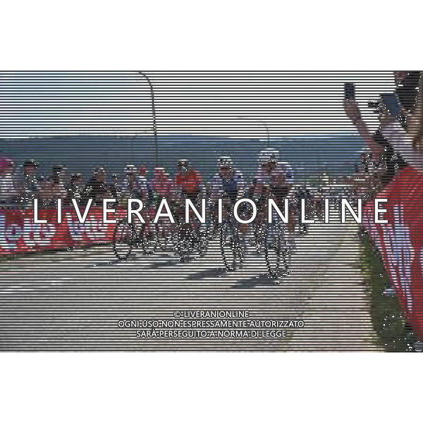 24-04-2022 Liege - Bastogne - Liege; 2022, Ag2r - Citroen; 2022, Quick Step - Alpha Vinyl; 2022, Bahrain - Victorious; Cosnefroy, Benoit; Evenepoel, Remco; Caruso, Damiano; La Redoute; ©SIROTTI/ AGENZIA ALDO LIVERANI SAS
