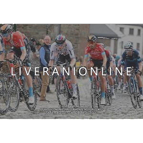 24-04-2022 Liege - Bastogne - Liege; 2022, Bahrain - Victorious; Mohoric, Matej; Landa Meana, Mikel; Stavelot; ©SIROTTI/ AGENZIA ALDO LIVERANI SAS