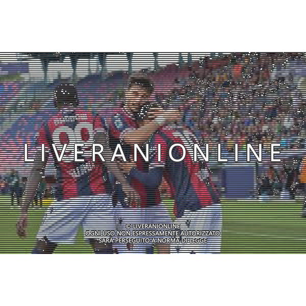 BOLOGNA - UDINESE CAMPIONATO CALCIO SERIE A TIM 24.04.2022 NELLA FOTO ESULTANZA DI NICOLA SANSONE DOPO IL SUO GOAL CON MUSA BARROW , RICCARDO ORSOLINI ©VILLANI / AGENZIA ALDO LIVERANI SAS