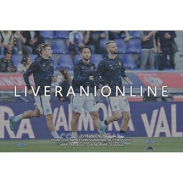 BOLOGNA - INTER CAMPIONATO CALCIO SERIE A TIM 27.04.2022 NELLA FOTO NICOLO\' BARELLA, HAKAN CALHANOGLU E MARCELO BROZOVIC DURANTE IL RISCALDAMENTO NEL PREPARTITA ©VILLANI/AGENZIA ALDO LIVERANI SAS