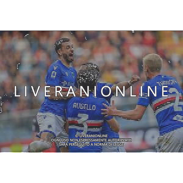 Danilo Vigo/LMedia - UC Sampdoria vs Genoa CFC - italian soccer Serie A match 2021/2022 April 30 2022 - Luigi Ferraris stadium Genova, Italy UC Sampdoria vs Genoa CFC Photo showing: Abdelhamid Sabiri, celebrates after scoring a goal 1 - 0 @Danilo Vigo/LiveMedia /AGENZIA ALDO LIVERANI SAS