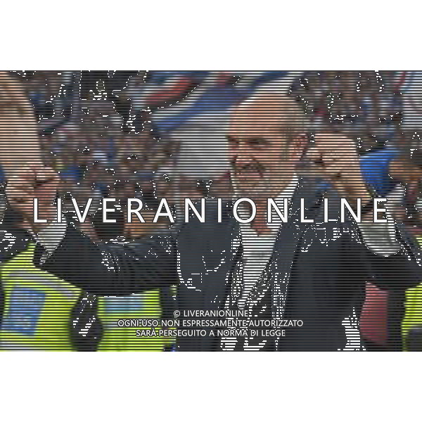 Danilo Vigo/LMedia - UC Sampdoria vs Genoa CFC - italian soccer Serie A match 2021/2022 April 30 2022 - Luigi Ferraris stadium Genova, Italy UC Sampdoria vs Genoa CFC Photo showing: Marco Lanna, Presidente UC Sampdoria celebrates after scoring a match esultanza @Danilo Vigo/LiveMedia /AGENZIA ALDO LIVERANI SAS