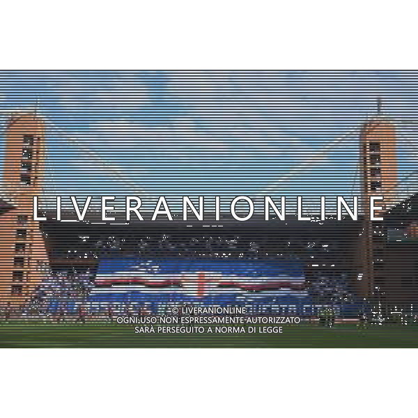 Danilo Vigo/LMedia - UC Sampdoria vs Genoa CFC - italian soccer Serie A match 2021/2022 April 30 2022 - Luigi Ferraris stadium Genova, Italy UC Sampdoria vs Genoa CFC Photo showing: Supporters Genoa - tifosi coreografia @Danilo Vigo/LiveMedia /AGENZIA ALDO LIVERANI SAS