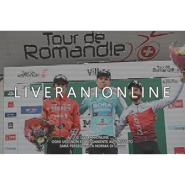 01-05-2022 Tour De Romandie; Tappa 05 Aigle - Villars Sur Ollon; 2022, Bora - Hansgrohe; 2022, Bahrain - Victorious; 2022, Cofidis; Vlasov, Aleksandr; Mader, Gino; Geschke, Simon; Villars Sur Ollon; ©SIROTTI/AGENZIA ALDO LIVERANI SAS