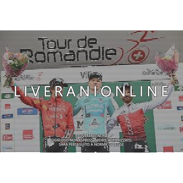 01-05-2022 Tour De Romandie; Tappa 05 Aigle - Villars Sur Ollon; 2022, Bora - Hansgrohe; 2022, Bahrain - Victorious; 2022, Cofidis; Vlasov, Aleksandr; Mader, Gino; Geschke, Simon; Villars Sur Ollon; ©SIROTTI/AGENZIA ALDO LIVERANI SAS