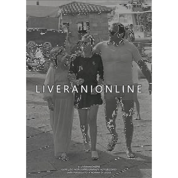 RETROSPETTIVA ANNIE GIRADOT ATTRICE NELLA FOTO ANNIE GIRARDOT CON IL MARITO RENATO SALVATORI IN SARDEGNA NELL\'ANNO 1973  AG ALDO LIVERANI SAS