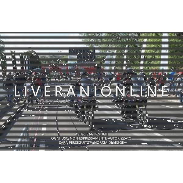 IMOLA 23/24/ 04 2022 GRAN PREMIO DI FORMULA 1 ROLEX MADE IN ITALY E DELL\'EMILIA ROMAGNA NELLA FOTO CARABINIERI IN MOTOCICLETTA SUL PONTE DI VIALE DANTE ©SANNA/AGENZIA ALDO LIVERANI SAS