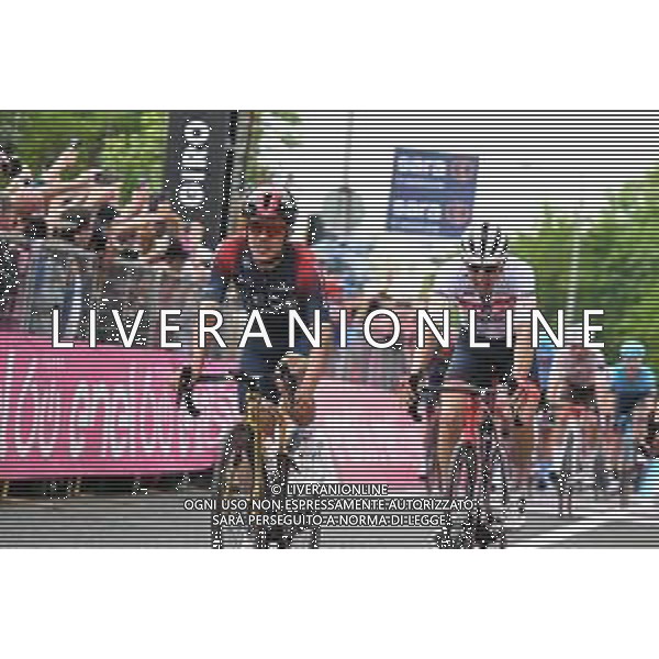 06-05-2022 Giro D\'italia; Tappa 01 Budapest - Visegrad; 2022, Ineos - Grenadiers; 2022, Trek - Segafredo; Carapaz Antonio, Richard Antonio; Mollema, Bauke; Visegrad; ©SIROTTI/AGENZIA ALDO LIVERANI SAS