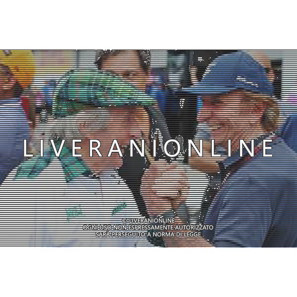 (L to R): Jackie Stewart (GBR) with Emerson Fittipaldi (BRA). 06.05.2022. Formula 1 World Championship, Rd 5, Miami Grand Prix, Miami, Florida, USA, Practice Day. - www.xpbimages.com, EMail: requests@xpbimages.com © Copyright: Coates / XPB Images/AGENZIA ALDO LIVERANI SAS - ITALY ONLY EDITORIAL USE ONLY