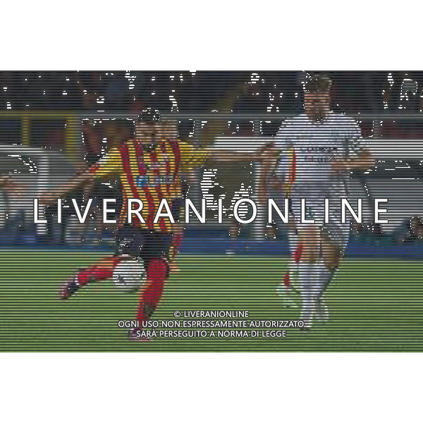 Emmanuele Mastrodonato/LMedia - US Lecce vs Pordenone Calcio - Italian soccer Serie B match 2021/2022 May 06 2022 - Stadio Via del Mare Lecce, Italy US Lecce vs Pordenone Calcio Photo showing: Massimo Coda (US Lecce) and Alessandro Bassoli (Pordenone Calcio) @Emmanuele Mastrodonato/LiveMedia /AGENZIA ALDO LIVERANI SAS