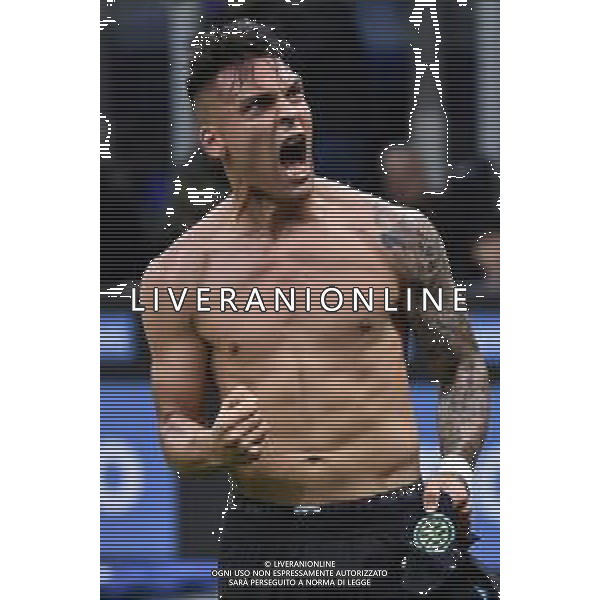 Lautaro Martinez (Inter) esulta dopo il gol del 3 a 2 Inter vs Empoli Milano 06-05-2022 Stadio Giuseppe Meazza - San Siro Campionato Serie A TIM - 36a giornata foto Roberto Garavaglia/ag. Aldo Liverani sas