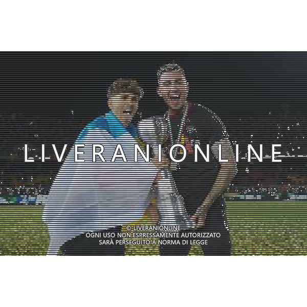 Emmanuele Mastrodonato/LMedia - US Lecce vs Pordenone Calcio - Italian soccer Serie B match 2021/2022 May 06 2022 - Stadio Via del Mare Lecce, Italy US Lecce vs Pordenone Calcio Photo showing: Pablo Rodriguez (US Lecce) and Raul Asencio (US Lecce) @Emmanuele Mastrodonato/LiveMedia AG ALDO LIVERANI SAS