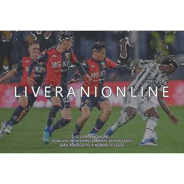 Danilo Vigo/LMedia - Genoa CFC vs Juventus FC - italian soccer Serie A match 2021/2022 May 06 2022 - Luigi Ferraris stadium Genova, Italy Genoa CFC vs Juventus FC Photo showing: Silvan Hefti (Genoa) - Filippo Melegoni (Genoa) - Pablo Ignacio Galdames Millan&#xA; (Genoa) - Moise Bioty Kean (Juventus) @Danilo Vigo/LiveMedia /AGENZIA ALDO LIVERANI SAS