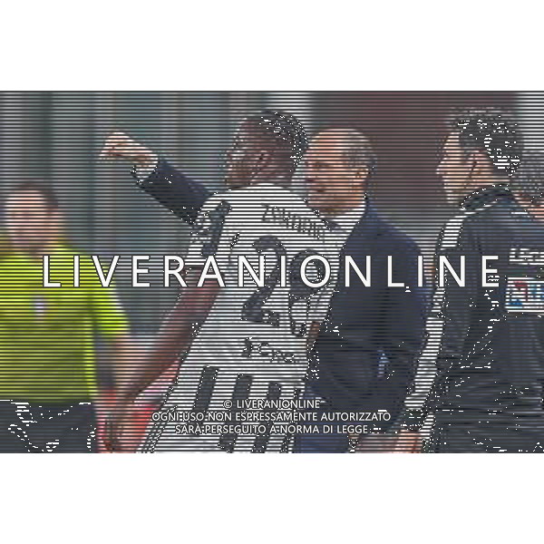 Danilo Vigo/LMedia - Genoa CFC vs Juventus FC - italian soccer Serie A match 2021/2022 May 06 2022 - Luigi Ferraris stadium Genova, Italy Genoa CFC vs Juventus FC Photo showing: Denis Lemi Zakaria Lako Lado and Massimiliano Allegri head coach (Juventus) @Danilo Vigo/LiveMedia /AGENZIA ALDO LIVERANI SAS