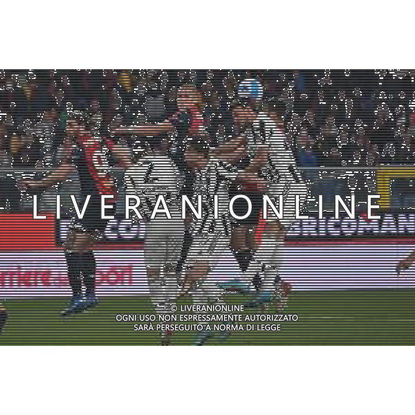 Danilo Vigo/LMedia - Genoa CFC vs Juventus FC - italian soccer Serie A match 2021/2022 May 06 2022 - Luigi Ferraris stadium Genova, Italy Genoa CFC vs Juventus FC Photo showing: Manolo Portanova (Genoa) - Mattia De Sciglio (Juventus) - Leo Skiri Ostigard (Genoa) - Fabio Miretti (Juventus) - Daniele Rugani (Juventus) @Danilo Vigo/LiveMedia /AGENZIA ALDO LIVERANI SAS