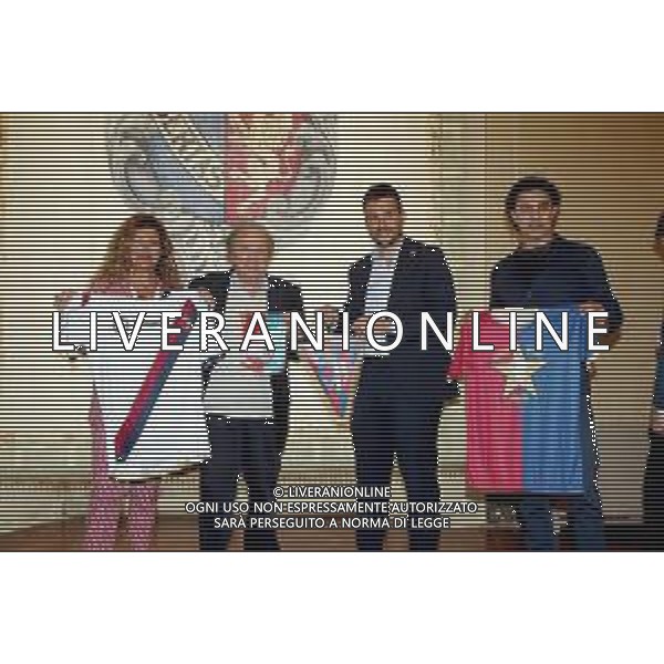 IMOLA 06 05 2022 TROFEO VECCHIE GLORIE "QUANDO IL CALCIO FA RIMA CON SOLIDARIETA\' TRIANGOLARE TRA IMOLESE CESENA E BOLOGNA NELLA FOTO MANUELA SALICI ROBERTO COCCHI MARCO PANIERI E MARCO MENGHI ©SANNA/AGENZIA ALDO LIVERANI SAS