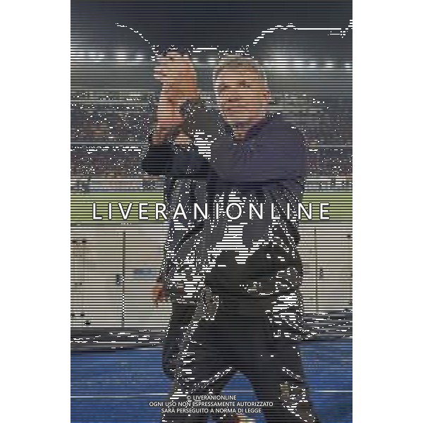 Emmanuele Mastrodonato/LMedia - US Lecce vs Pordenone Calcio - Italian soccer Serie B match 2021/2022 May 06 2022 - Stadio Via del Mare Lecce, Italy US Lecce vs Pordenone Calcio Photo showing: coach Marco Baroni (US Lecce) celebrates for the championship victory @Emmanuele Mastrodonato/LiveMedia AG ALDO LIVERANI SAS